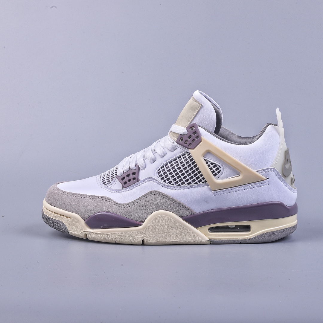 加强性价比A Ma Maniere x Air Jordan 4 ”Violet Ore” 米白灰 DH6927-068
