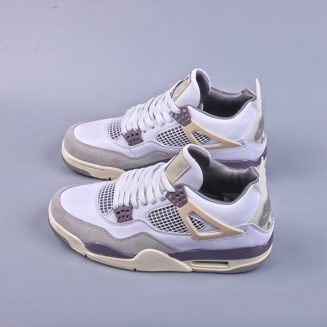 加强性价比A Ma Maniere x Air Jordan 4 ”Violet Ore” 米白灰 DH6927-068