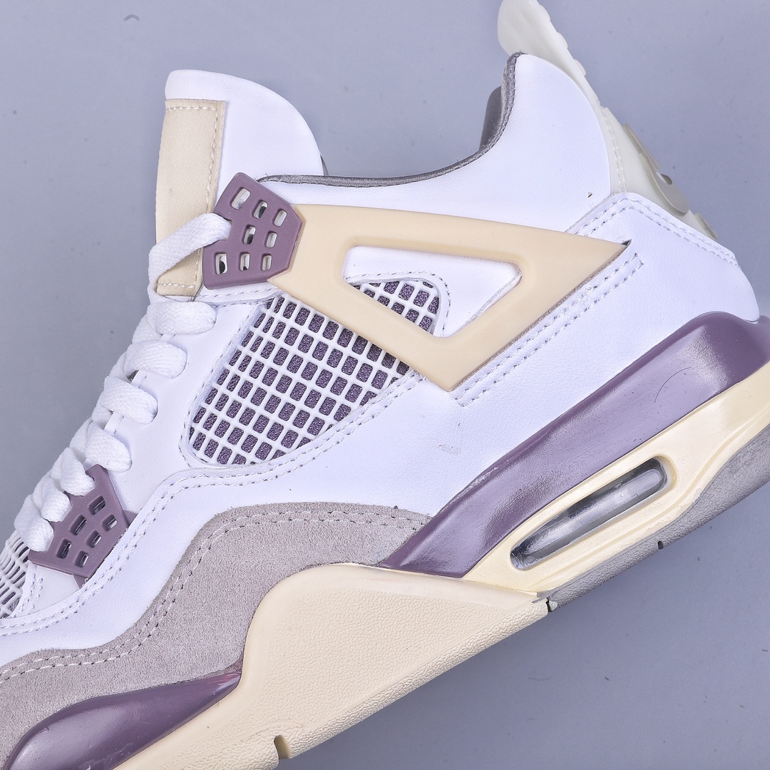 加强性价比A Ma Maniere x Air Jordan 4 ”Violet Ore” 米白灰 DH6927-068