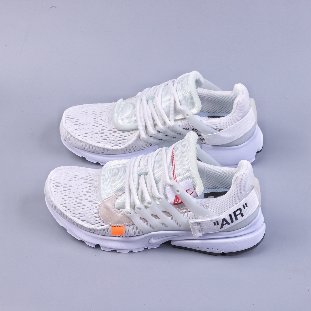 Off-White x Nike Air Presto 一代耐克王休闲运动百搭慢跑鞋 采用原厂档案的私模大底 内置真气垫脚感 全方位打造真材实料 采用原厂纸板开模 版型完美与ZP一致 采用原厂档案的私模大底 带荧光 原装TUP真皮贴合 原装级性价比至高 细节规整！ 原盒包装 配原装防盗扣！ 官方货号：AA3830 100 尺码：40 40.5 41 42 42.5 43 44 44.5 45