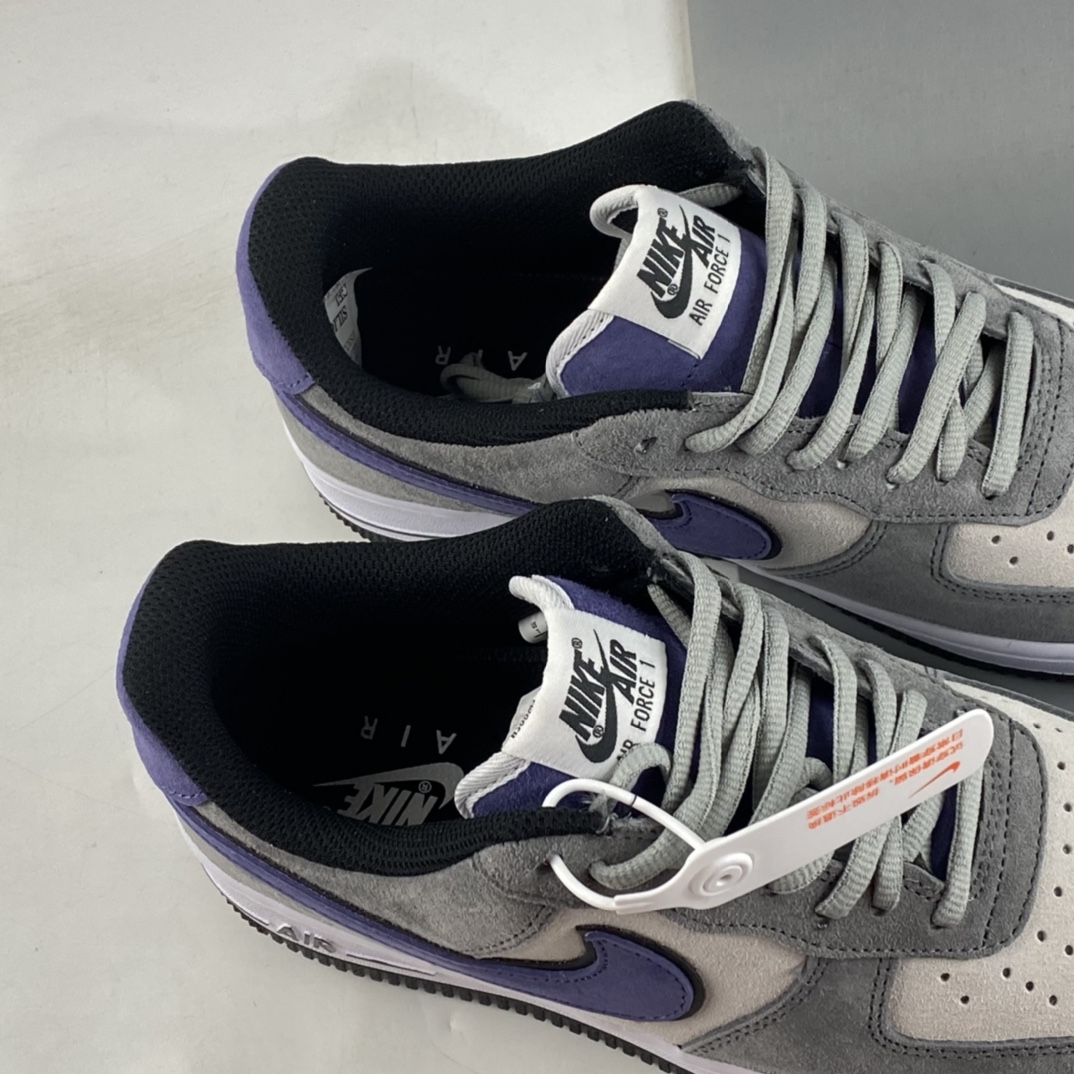 P240 Nike Air Force 1'07 Low 灰紫勾麂皮 空军一号低帮休闲板鞋 HH9636-056