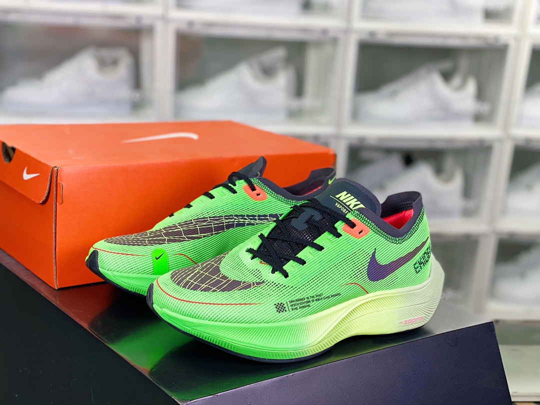 240 ZoomX Vaporfly NEXT% 2”Coconut Milk Ghost Green”破2系列马拉松慢跑鞋“网纱荧光绿黑”DZ4779-304