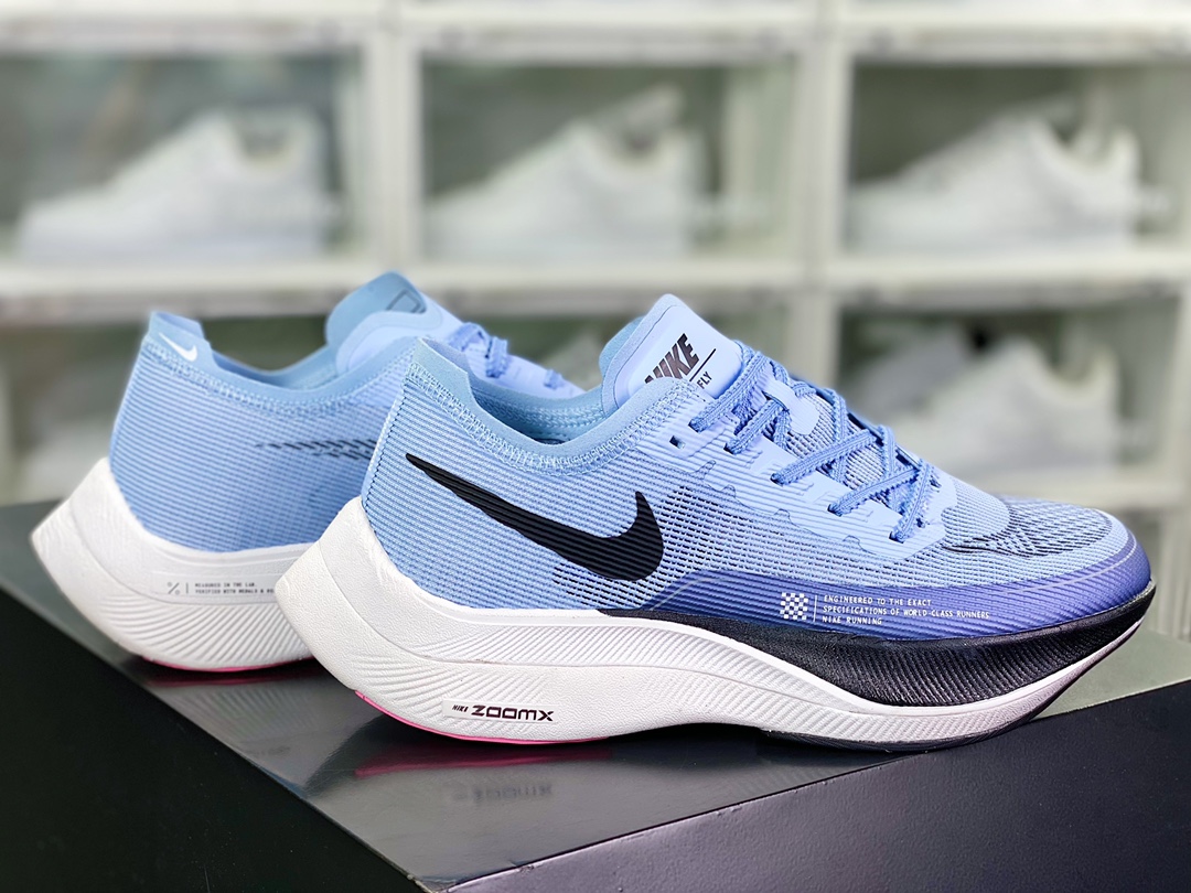 240 ZoomX Vaporfly NEXT% 2”Coconut Milk Ghost Green”破2系列马拉松泡棉慢跑鞋“网纱蓝紫黑”CU4111-401