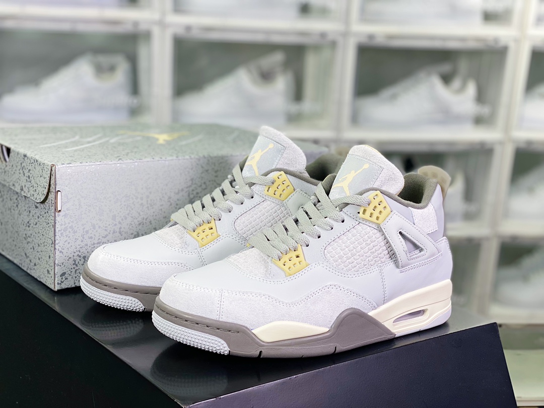 300 Air Jordan 4 Retro SE Craft”Photon Dust”AJ4代中帮篮球鞋“灰绿灰兔子”DV3742-021