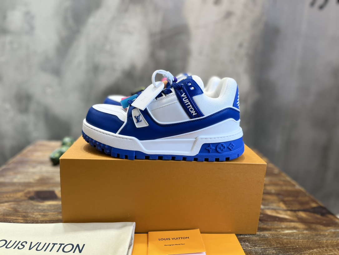 Louis Vuitton LV驴牌L家最新走秀款 胖墩墩 胖嘟嘟 Trainer 面包鞋 滑板鞋 休闲 运动鞋 DIY串珠