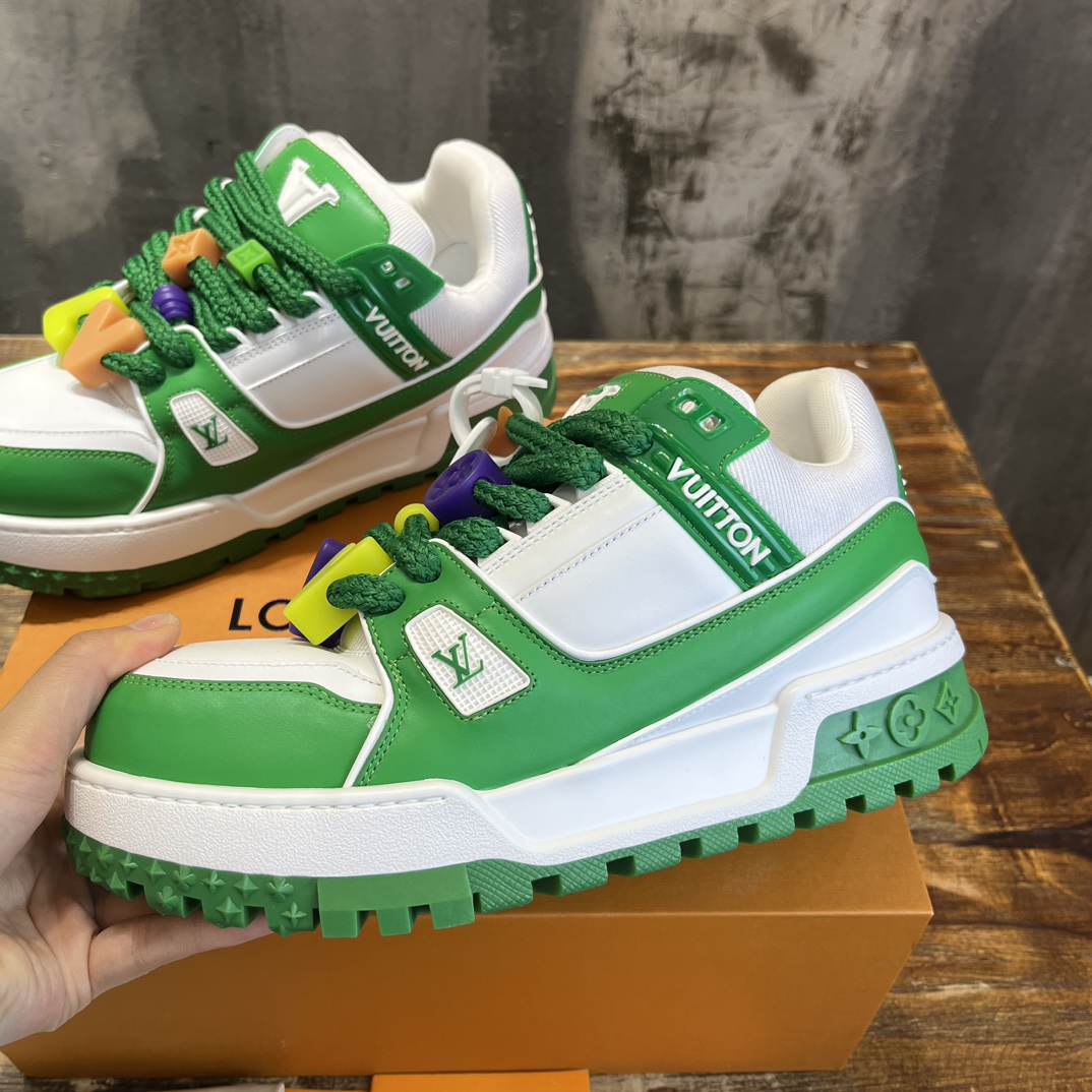 Louis Vuitton LV驴牌L家最新走秀款 胖墩墩 胖嘟嘟 Trainer 面包鞋 滑板鞋 休闲 运动鞋 DIY串珠