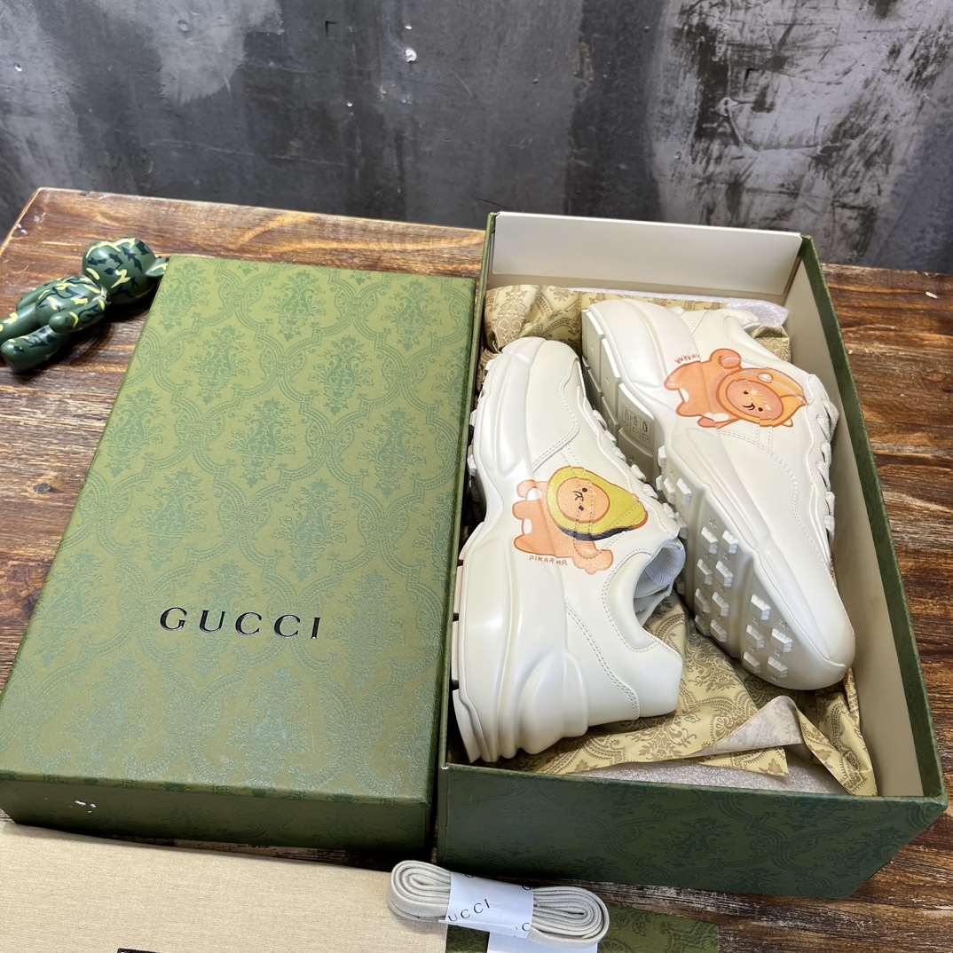 Gucci 2022新配色 莞产 代购渠道版本 Gucci Rhyton Vintage Trainer Sneaker