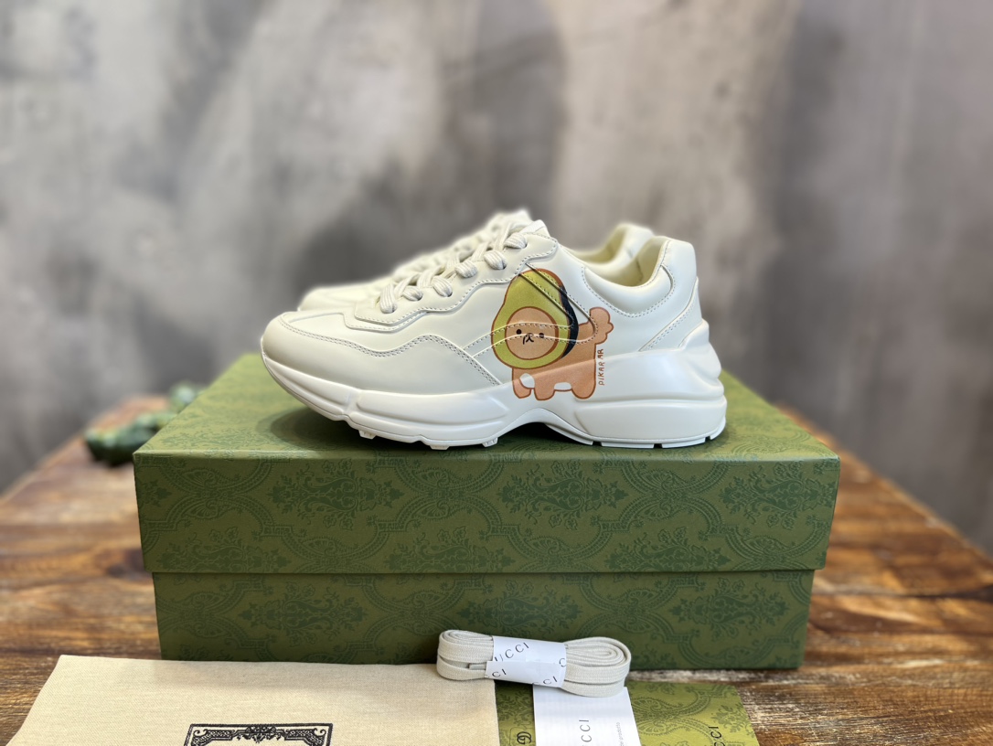 Gucci 2022新配色 莞产 代购渠道版本 Gucci Rhyton Vintage Trainer Sneaker