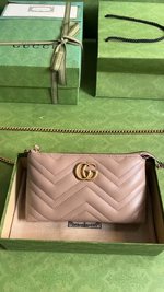 Gucci Marmont Crossbody & Shoulder Bags Milk Tea Color Chains