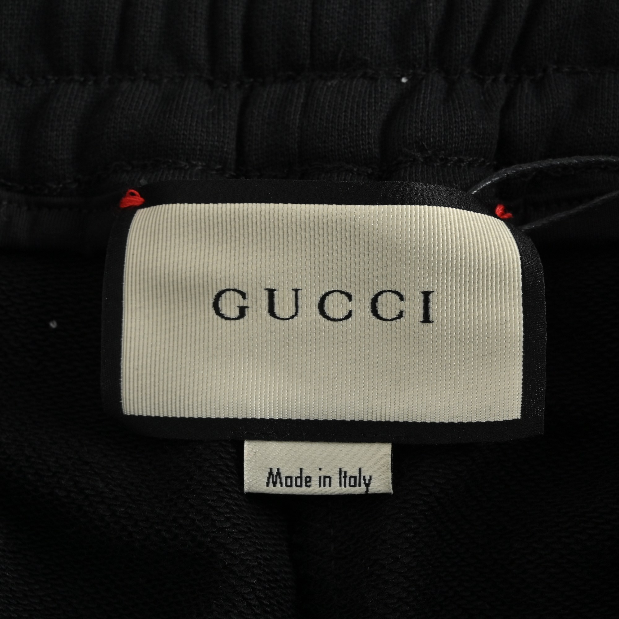 Gucci/古驰 24ss 侧边提花字母织带短裤 夏季新款 侧边字母Logo织带红蓝条纹毛圈五分短裤