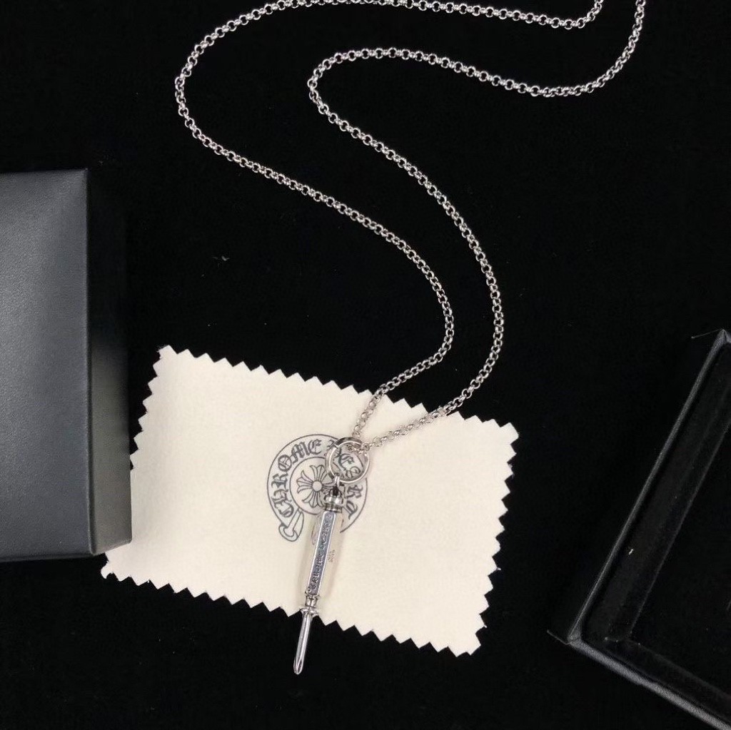 NO:114305,Chorme Hearts Retro Screwdriver Sanskrit Pendant Necklace Unique screwdriver shaped, exquisite and simple, paired with classic Sanskrit, highlights the concept of Croxin, the best choice for trendy people to match., fine jewelry, chrome hearts, necklace19860909Chorme Hearts 克罗心复古螺丝刀梵文吊坠项链 独特螺丝刀造型,精致简约,配上经典梵文,彰显克罗心的理念,潮人搭配的不二之选.,饰品精品,chrome hearts,necklace,Jewelry