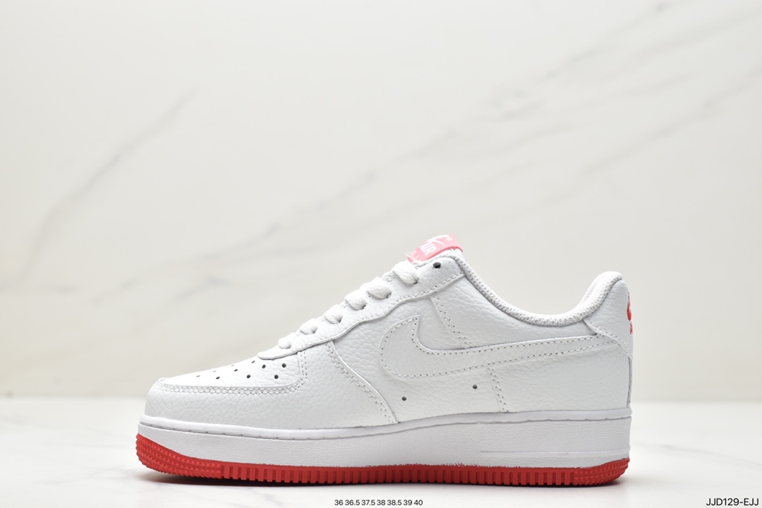 130 Nike WMNS Air Force 1 '07 橘白 空军一号经典百搭休闲运动板鞋AO2296-101
