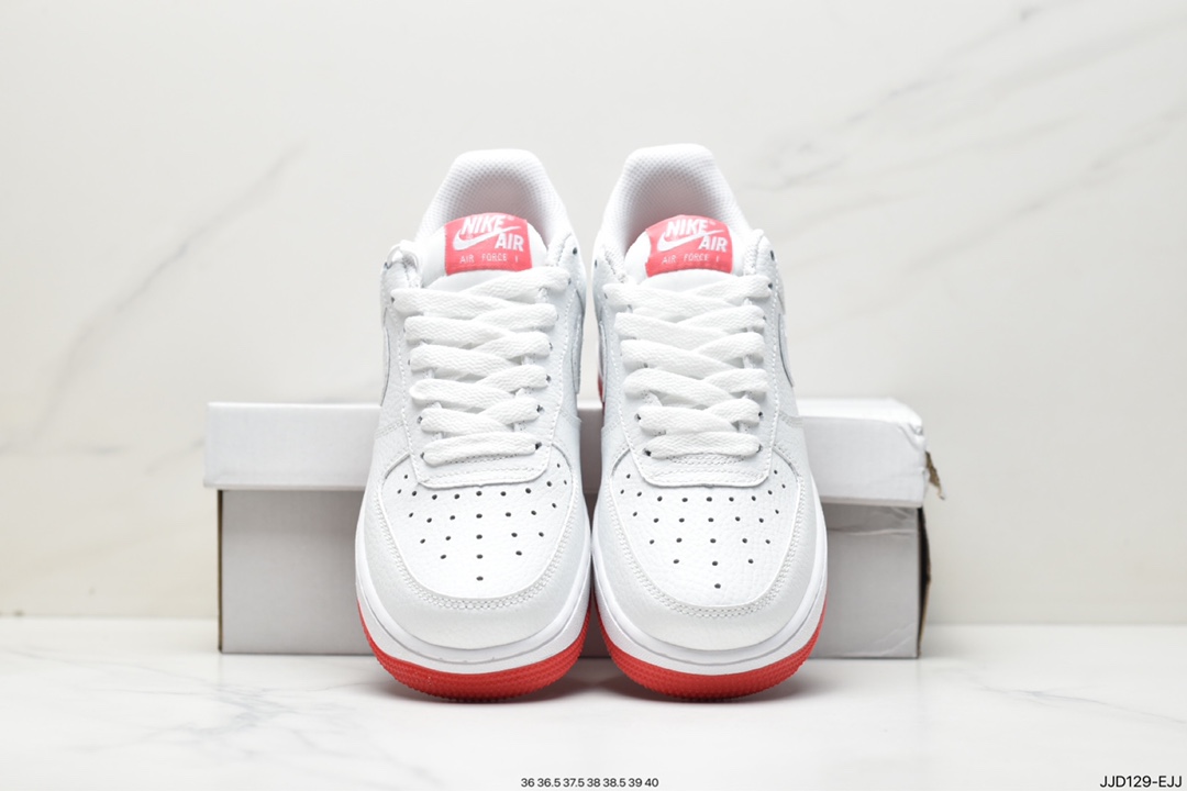 130 Nike WMNS Air Force 1 '07 橘白 空军一号经典百搭休闲运动板鞋AO2296-101