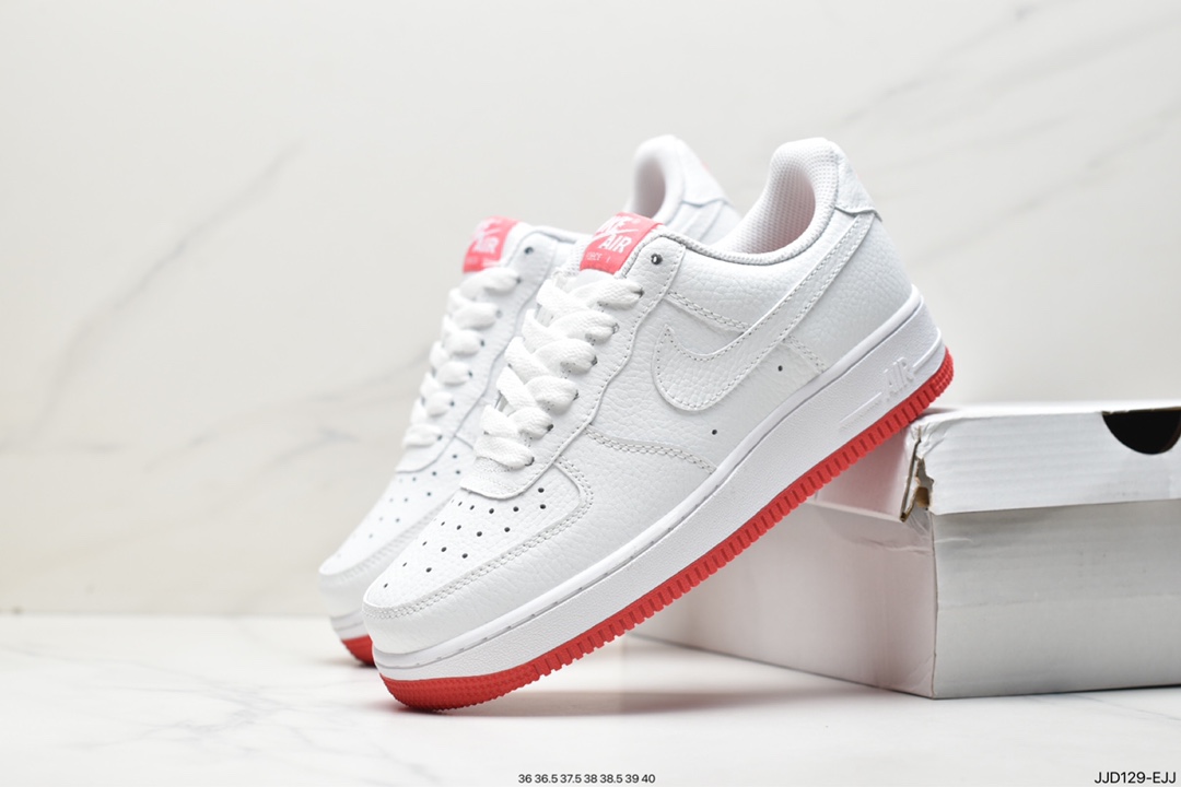 130 Nike WMNS Air Force 1 '07 橘白 空军一号经典百搭休闲运动板鞋AO2296-101