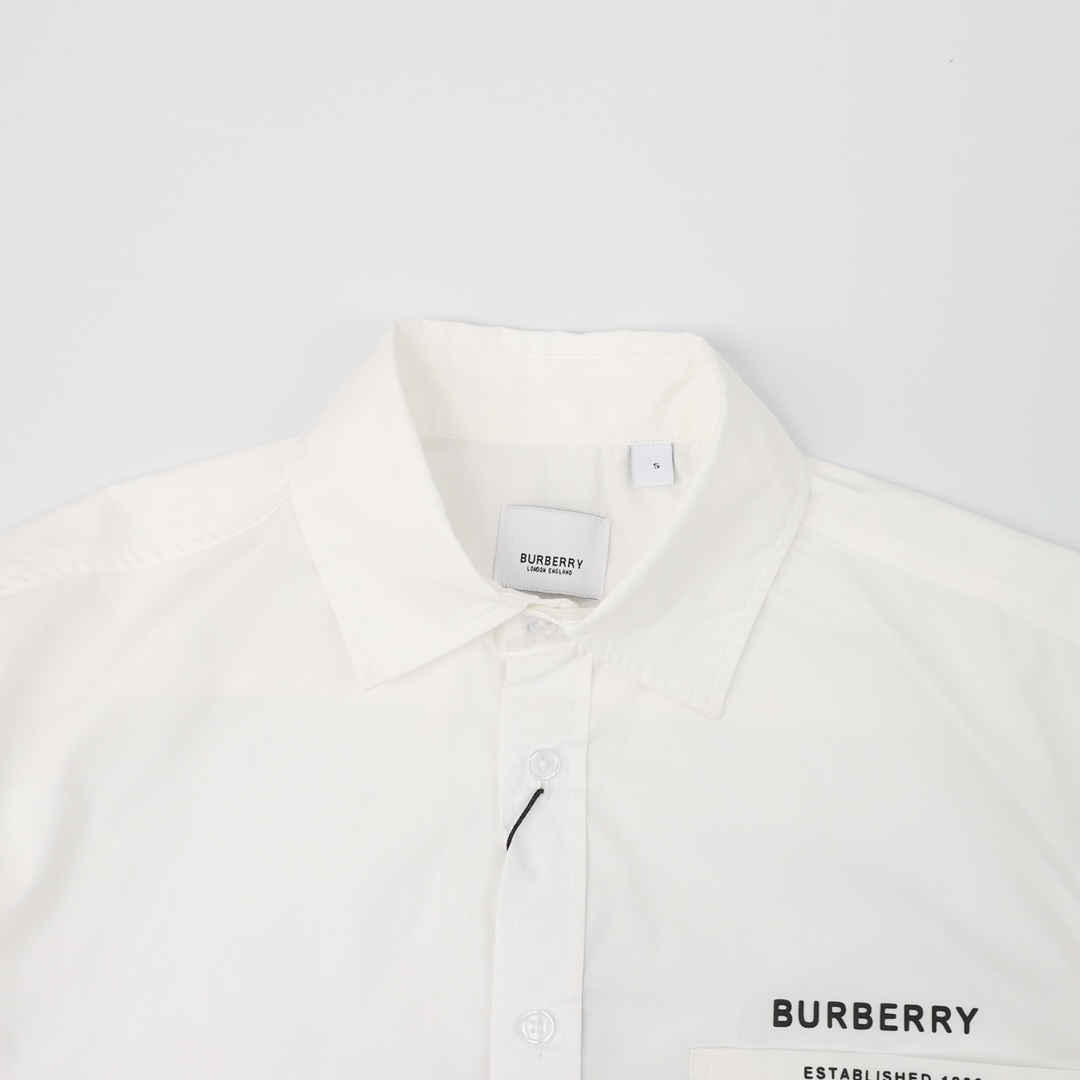 220 Burberry/巴宝莉 胸口标语衬衫长袖 BBR品牌最具代表性经典条纹衬衣