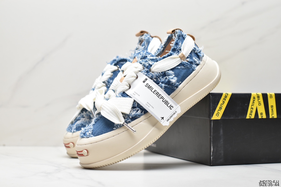 SMILEREPUBLIC thick-soled open smile canvas shoes series