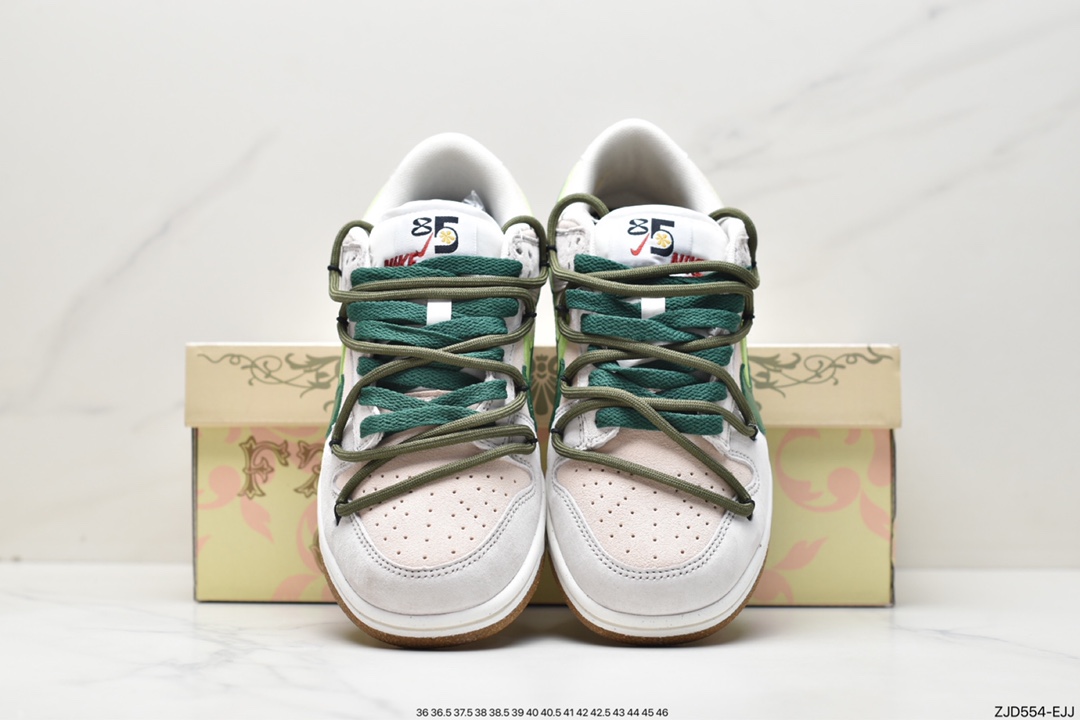 绑绳Off-White解构风定制，耐克Nike SB Dunk Low”Milk White/Pink/Smile”扣篮系列低帮DO9457-100