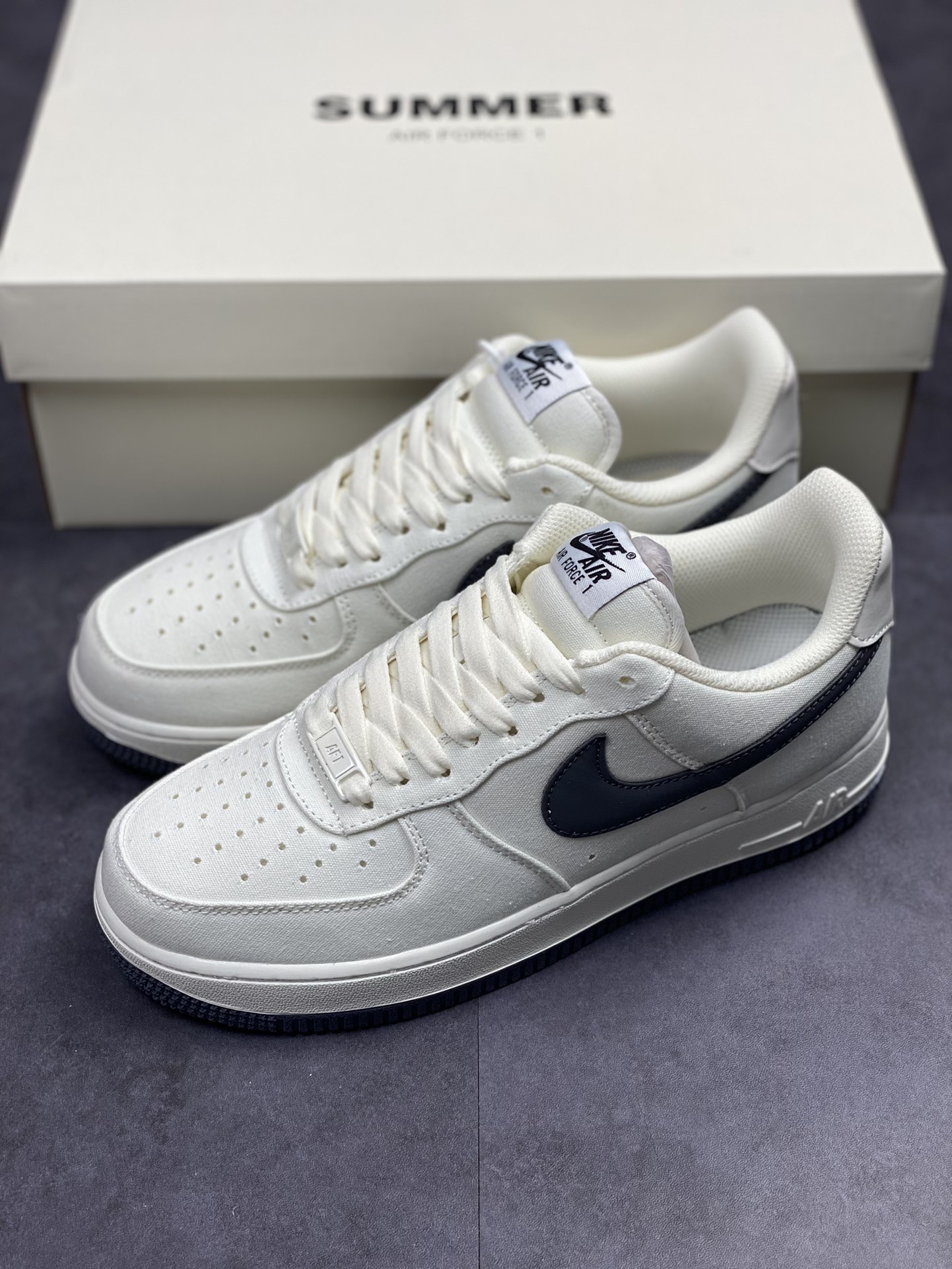 Nike Air Force 1 Low 07 米灰深蓝丹宁布 DG2296-007