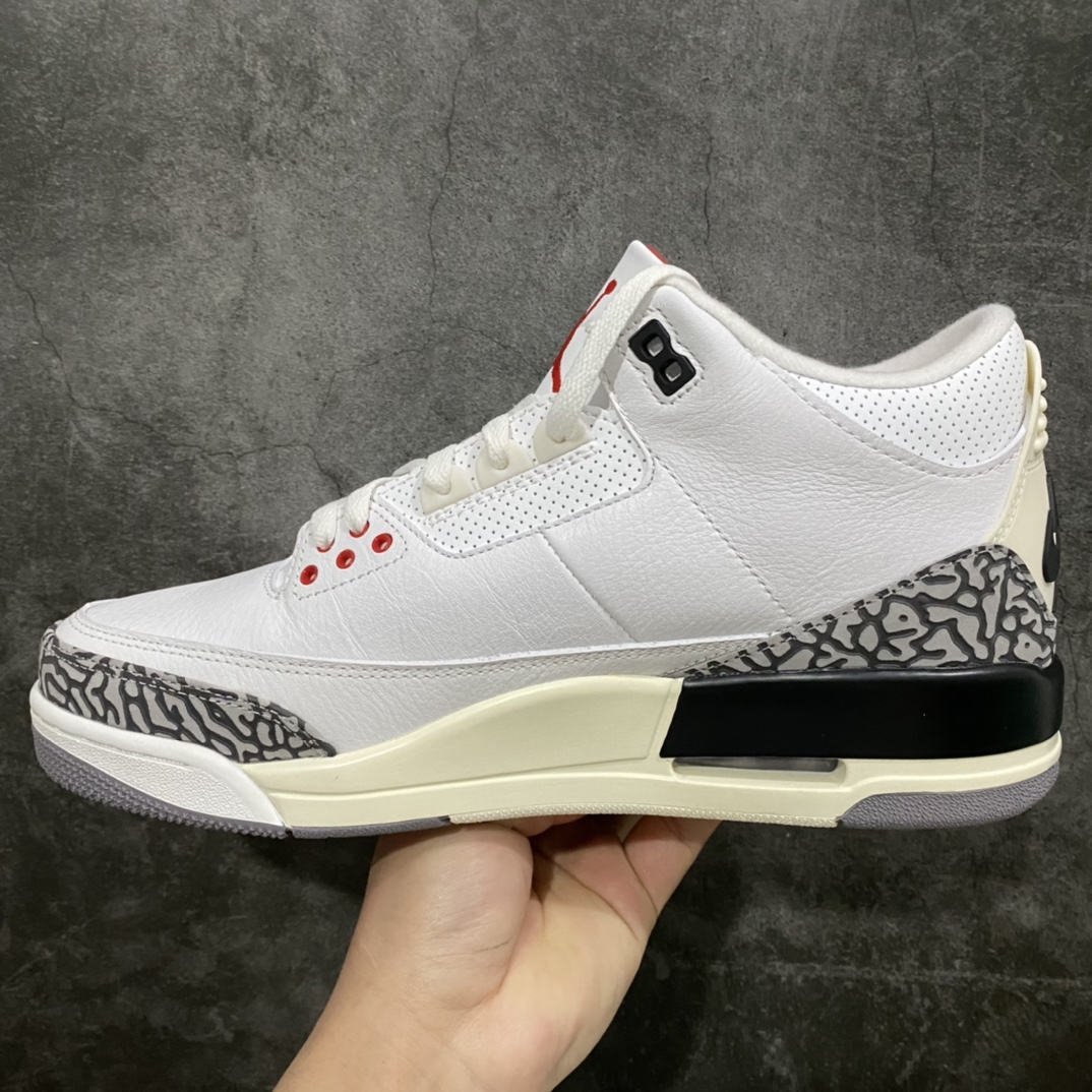 图片[2]-XP纯原 Air Jordan AJ3 Retro 复古白水泥 DN3707-100n原楦原纸板开发 确保原汁原味原厂皮料质感色泽绝无偏差完美中底拉帮 原厂中底钢印 原档案大底 如假白送 大底纹路气垫通透度PU的回弹性均百分百还原原厂电绣鞋舌飞人刺绣针数立体讲究精细欢迎对比正品原鞋SIZE：40 40.5 41 42 42.5 43 44 44.5 45 46 47.5-莆田鞋批发中心