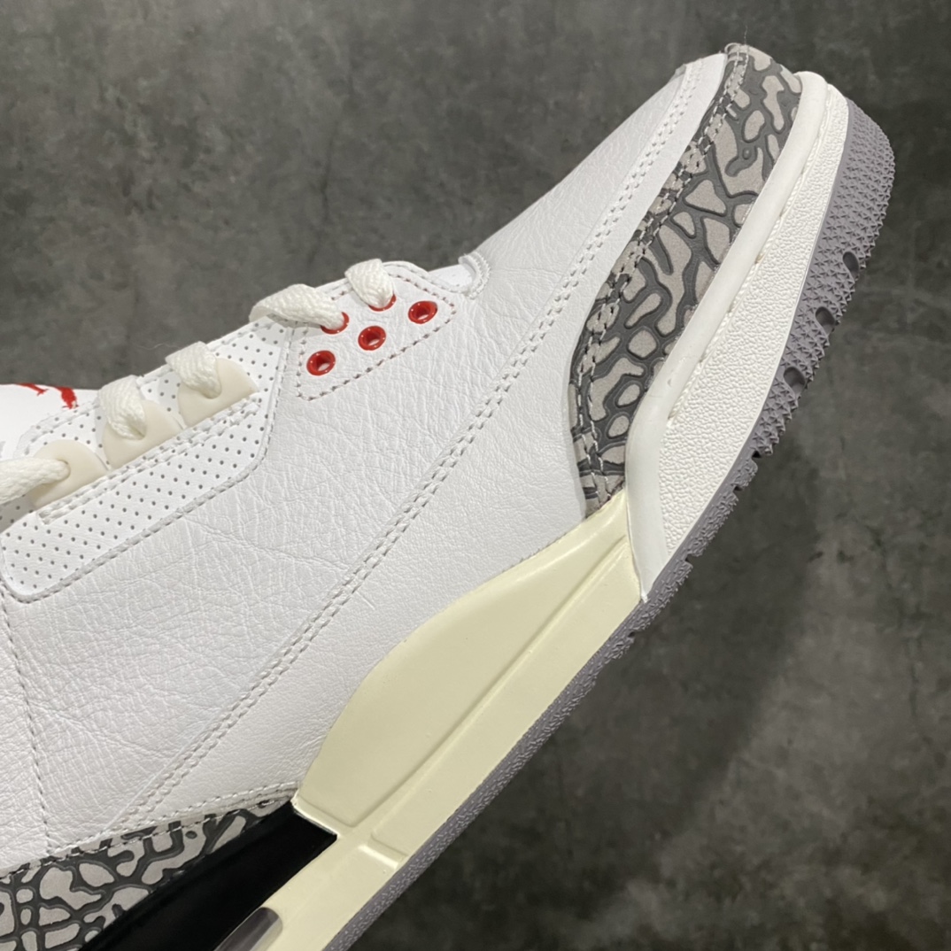 图片[6]-XP纯原 Air Jordan AJ3 Retro 复古白水泥 DN3707-100n原楦原纸板开发 确保原汁原味原厂皮料质感色泽绝无偏差完美中底拉帮 原厂中底钢印 原档案大底 如假白送 大底纹路气垫通透度PU的回弹性均百分百还原原厂电绣鞋舌飞人刺绣针数立体讲究精细欢迎对比正品原鞋SIZE：40 40.5 41 42 42.5 43 44 44.5 45 46 47.5-莆田鞋批发中心