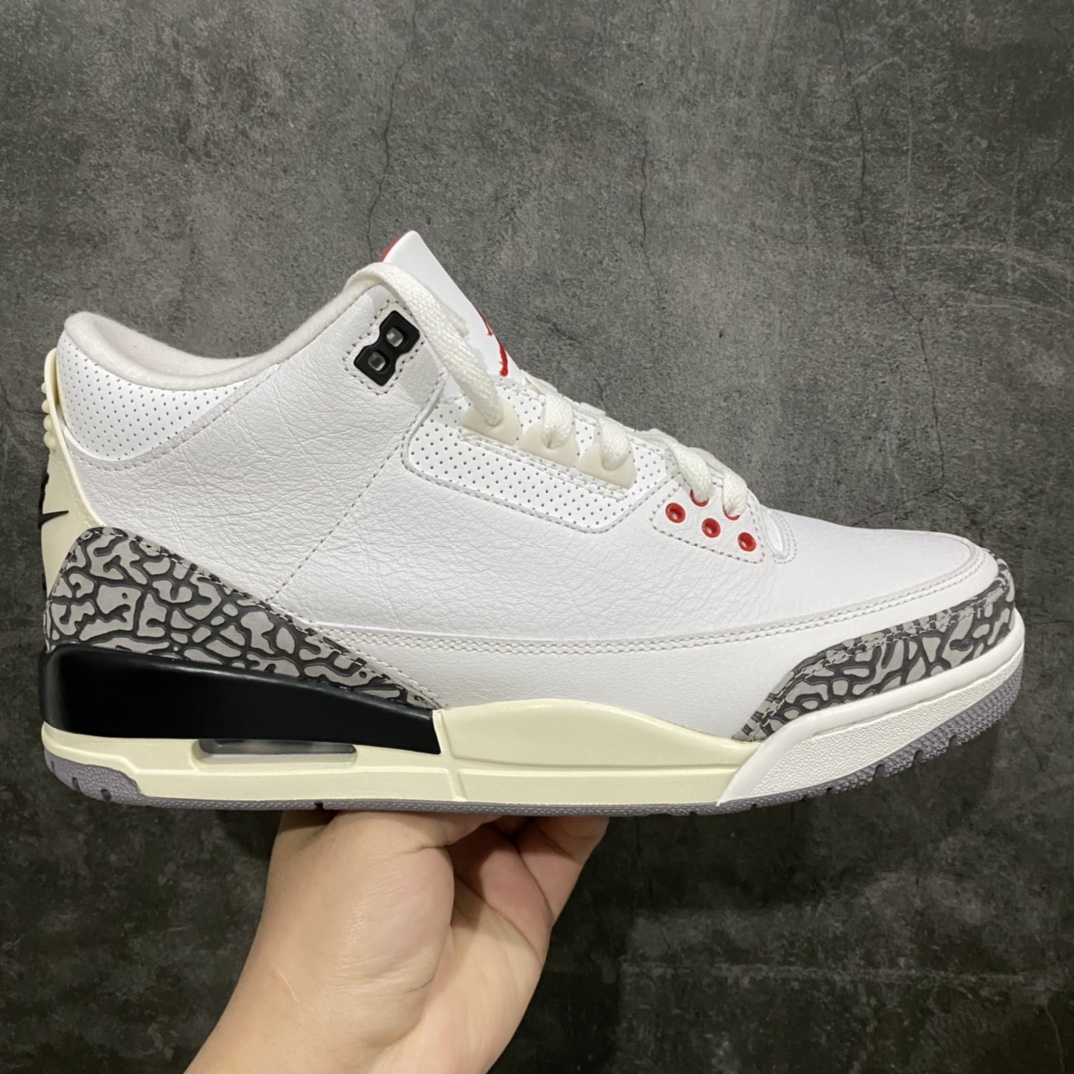 XP纯原 Air Jordan AJ3 Retro 复古白水泥 DN3707-100n原楦原纸板开发 确保原汁原味原厂皮料质感色泽绝无偏差完美中底拉帮 原厂中底钢印 原档案大底 如假白送 大底纹路气垫通透度PU的回弹性均百分百还原原厂电绣鞋舌飞人刺绣针数立体讲究精细欢迎对比正品原鞋SIZE：40 40.5 41 42 42.5 43 44 44.5 45 46 47.5-莆田鞋批发中心