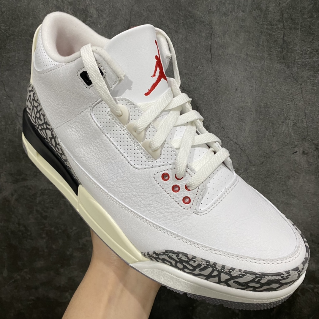 图片[3]-XP纯原 Air Jordan AJ3 Retro 复古白水泥 DN3707-100n原楦原纸板开发 确保原汁原味原厂皮料质感色泽绝无偏差完美中底拉帮 原厂中底钢印 原档案大底 如假白送 大底纹路气垫通透度PU的回弹性均百分百还原原厂电绣鞋舌飞人刺绣针数立体讲究精细欢迎对比正品原鞋SIZE：40 40.5 41 42 42.5 43 44 44.5 45 46 47.5-莆田鞋批发中心