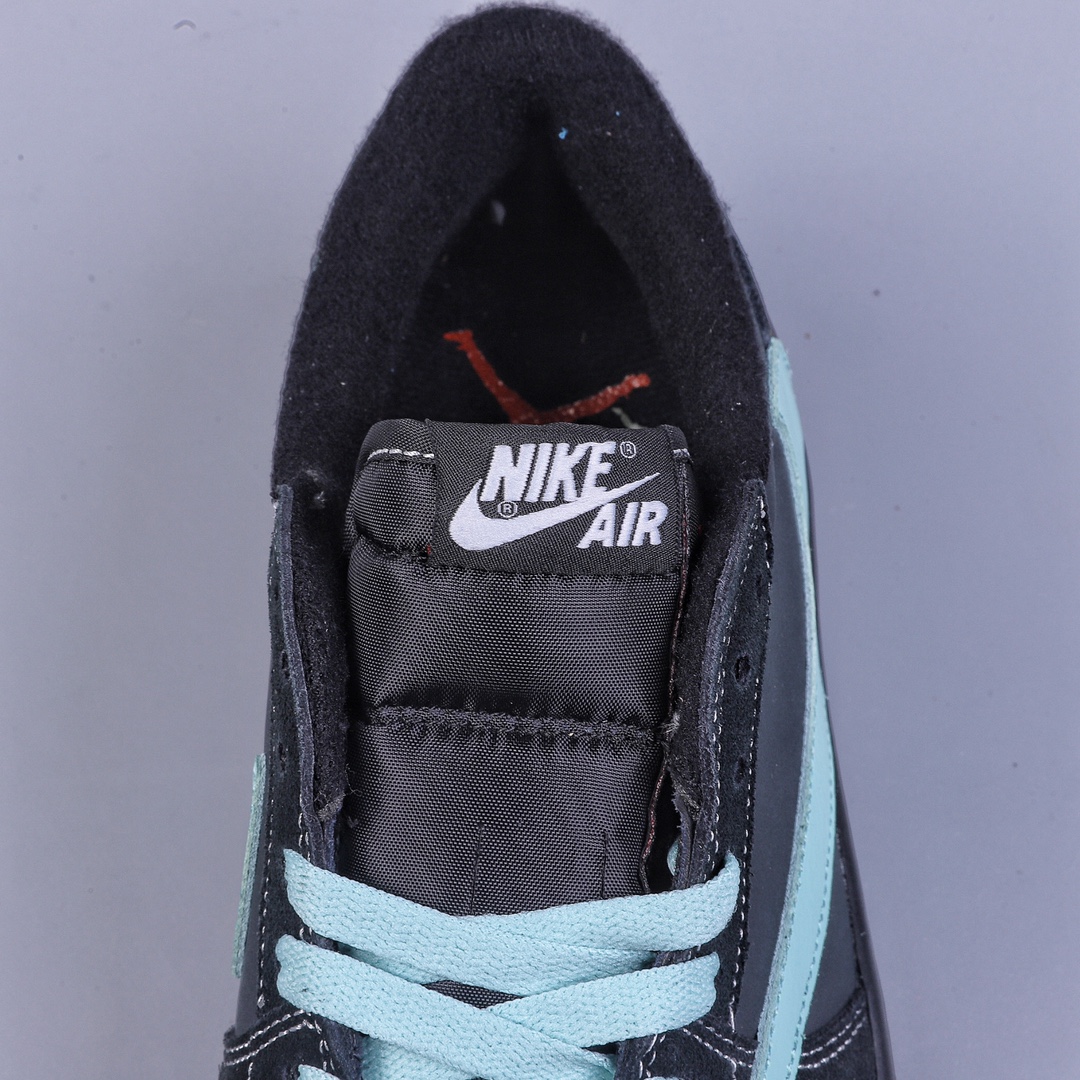 220 TS x Air Jordan AJ1 Low 倒勾低帮联名定制配色 蒂芙尼黑蓝 DM7866-663