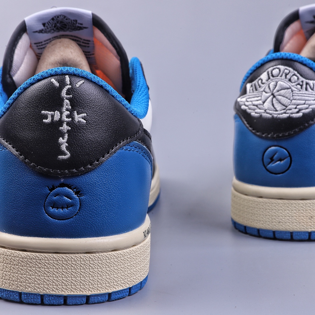 280 VT版Travis Scott x Fragment x Air Jordan 1 Low“Military Blue” 闪电倒勾低帮 DM7866-140