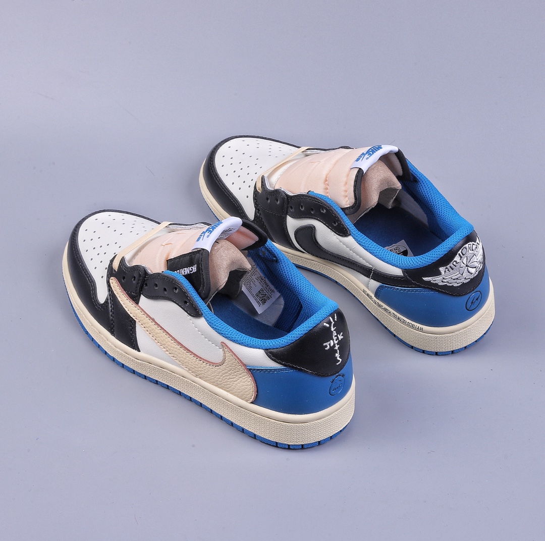 280 VT版Travis Scott x Fragment x Air Jordan 1 Low“Military Blue” 闪电倒勾低帮 DM7866-140