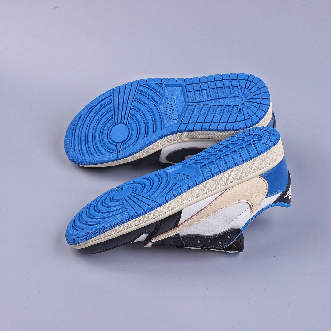 280 VT版Travis Scott x Fragment x Air Jordan 1 Low“Military Blue” 闪电倒勾低帮 DM7866-140