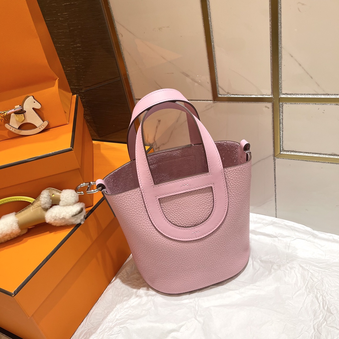 Hermès 1450 Hermes in the loop 18 vegetable basket, handmade wax thread, TC cowhide and swift cowhide, silver buckle, so beautiful