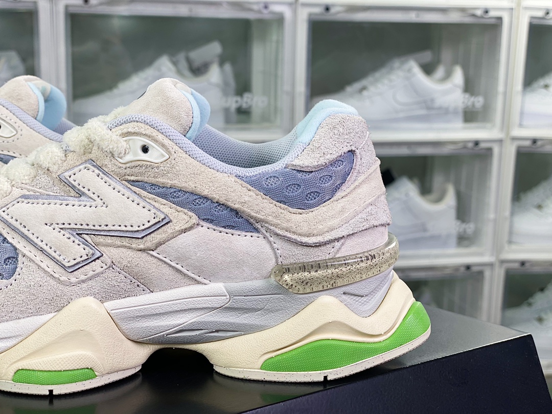 New Balance 9060 ”Bricks/Wood” series retro versatile dad style running shoes ”off-white and gray fruit green” U9060BW1