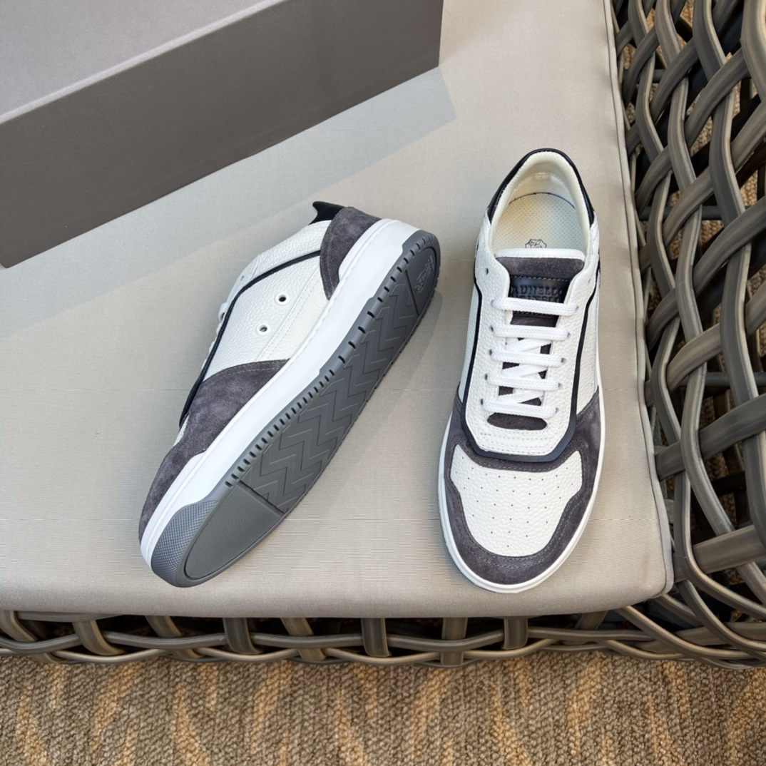 Brunello Cucinelli Spring/Summer New Colour Block Sports Board Men's Shoes ¡Esta zapatilla plana est