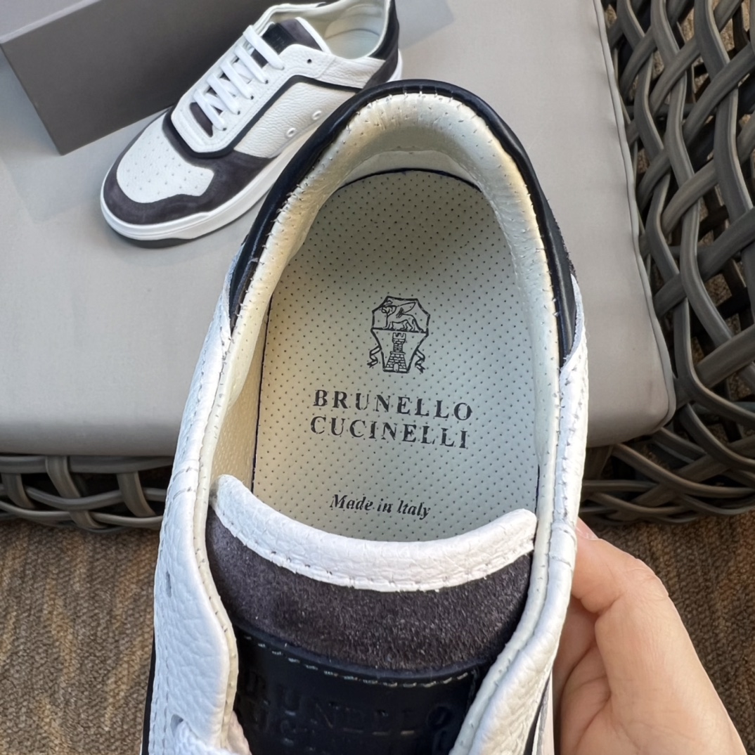 Brunello Cucinelli Spring/Summer New Colour Block Sports Board Men's Shoes ¡Esta zapatilla plana est