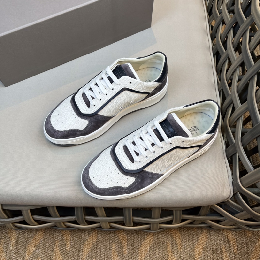 Brunello Cucinelli Spring/Summer New Colour Block Sports Board Men's Shoes ¡Esta zapatilla plana est