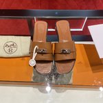 Hermes Fashion
 Shoes Slippers Cowhide Genuine Leather Sheepskin Spring Collection