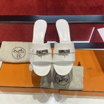 Hermes Shoes Slippers Cowhide Genuine Leather Sheepskin Spring Collection