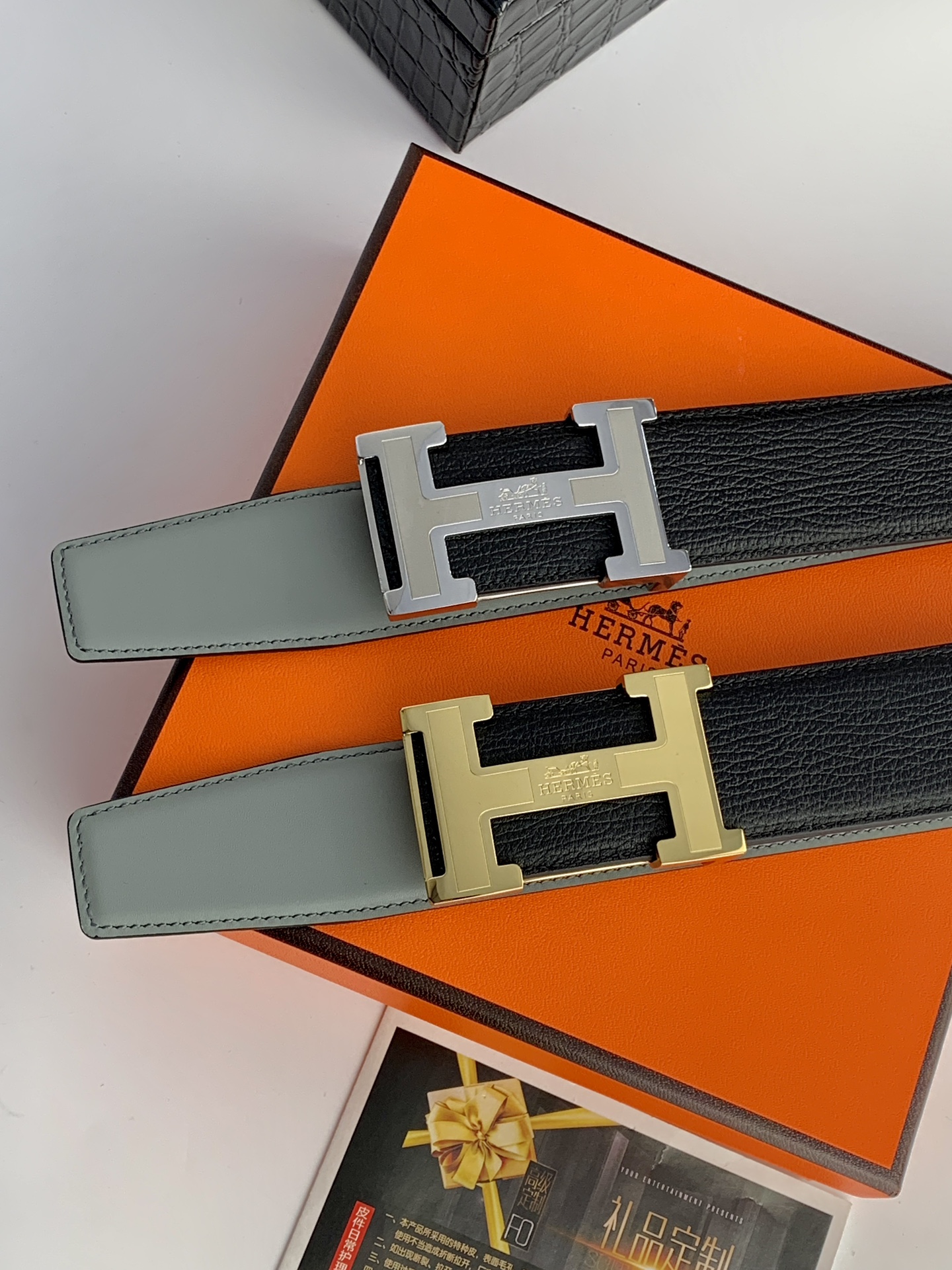 Hermès 代购级 爱马仕 ，宽度3.8cm，内衬灰色小牛皮，搭配 新款钢扣.工艺精湛、手感柔软、细腻，高端定制，之作
