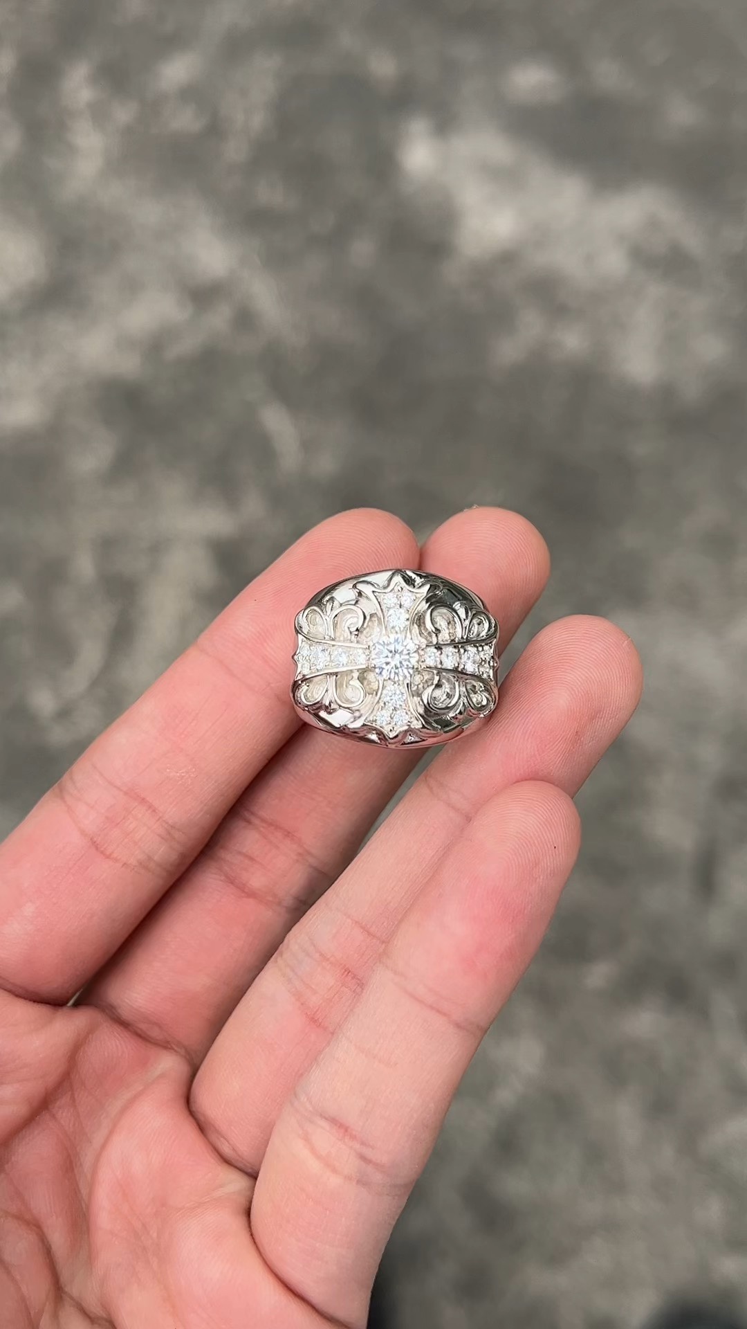 Ring, Custom Gold-Plated Diamond Setting