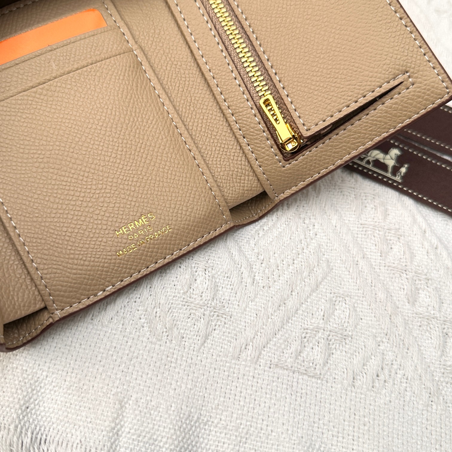 Hermes Togo 皮 三折財布 手掌纹金扣