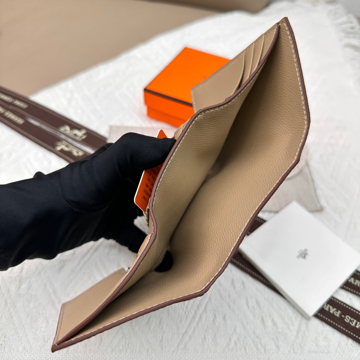 Hermes Togo 皮 三折財布 手掌纹金扣