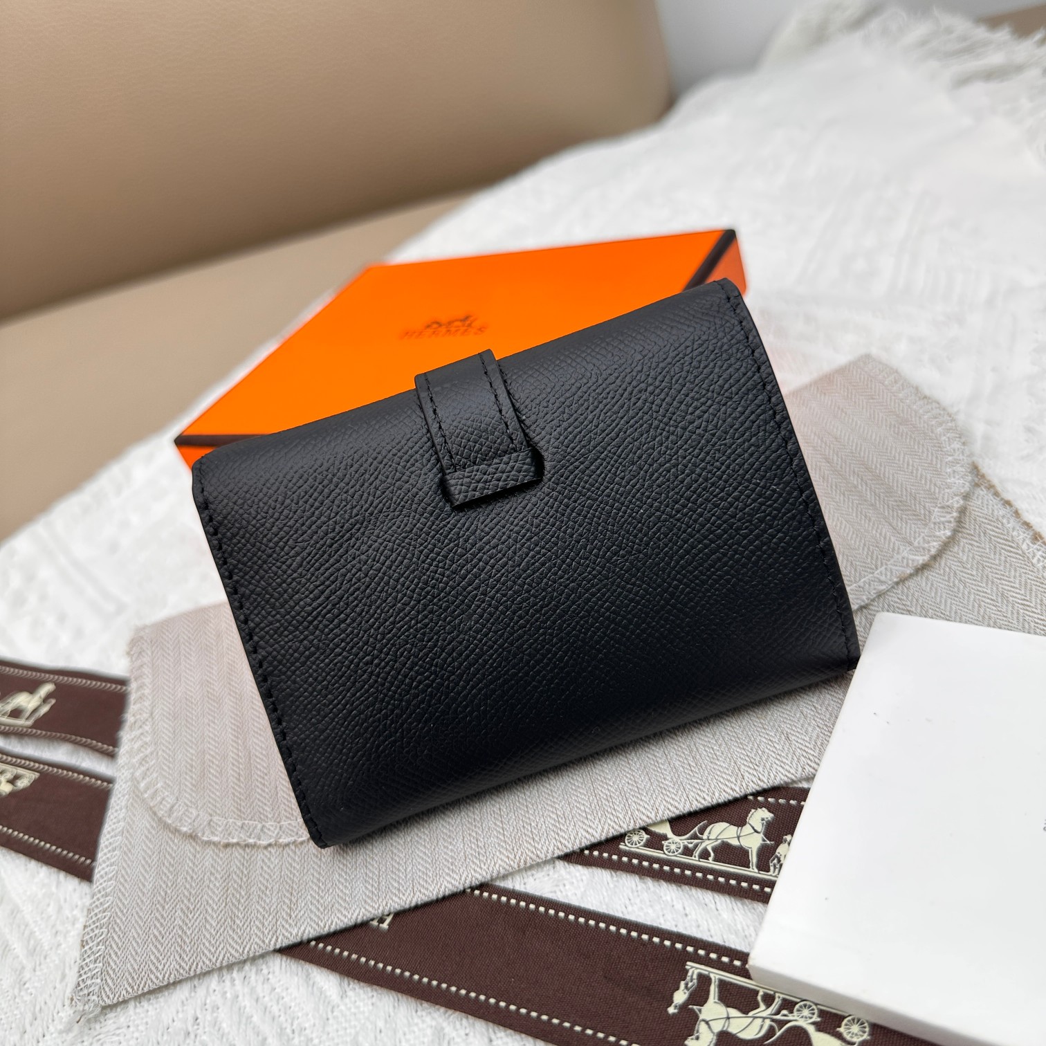 Hermes Togo Leather Tri-Fold Wallet with Silver Hardware - Compact Design 6 a1678613378776 1354