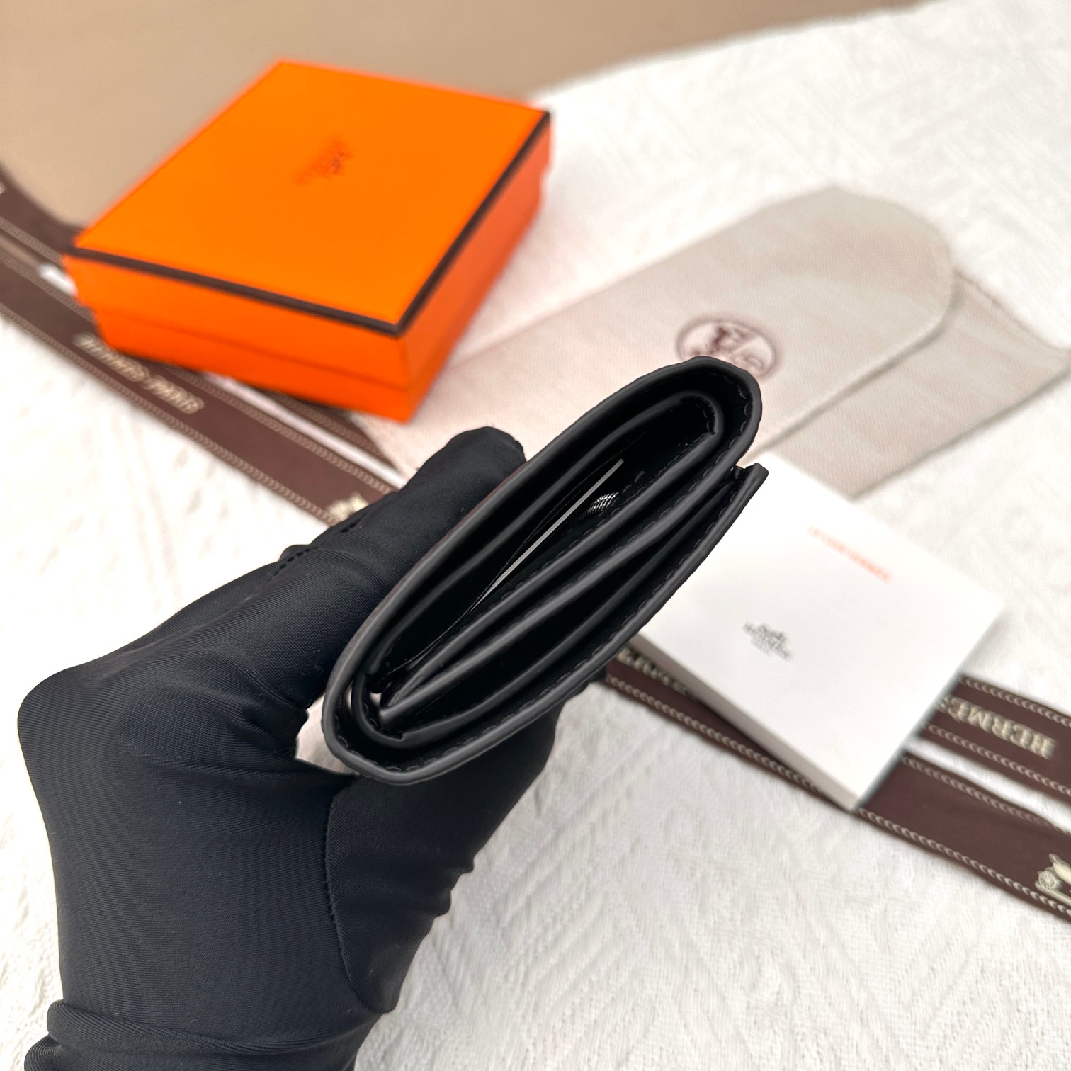 Hermes Togo Leather Tri-Fold Wallet with Silver Hardware - Compact Design 10 a1678613380486 6603