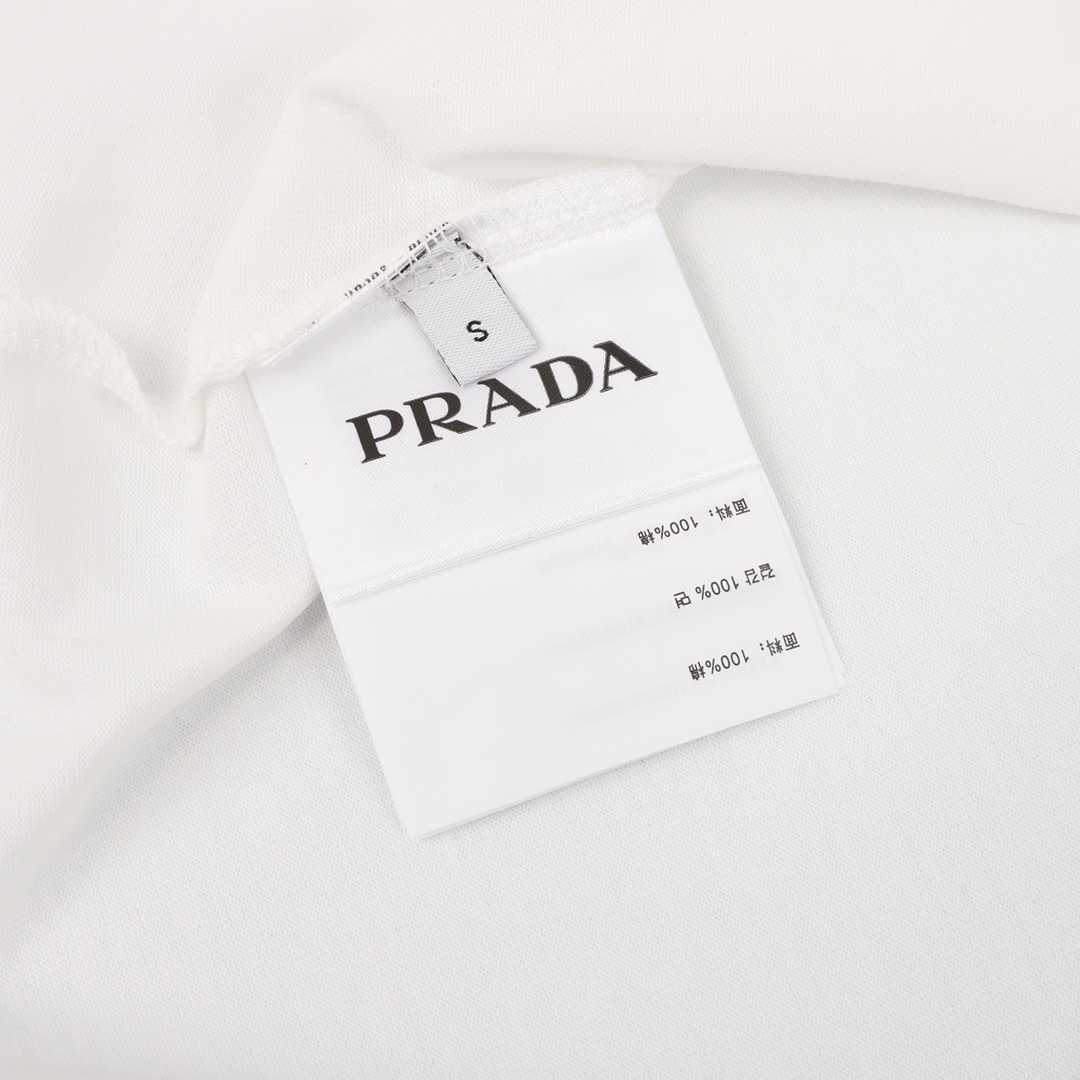 160 Prada/普拉达 经典铁牌徽标短袖T恤 Prada情侣款短袖T恤