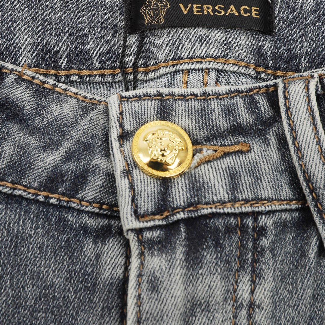 Versace/范思哲 背后人像刺绣牛仔长裤