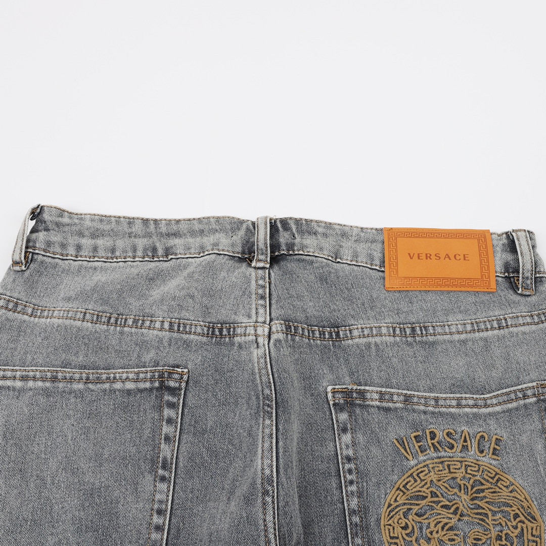 Versace/范思哲 背后人像刺绣牛仔长裤