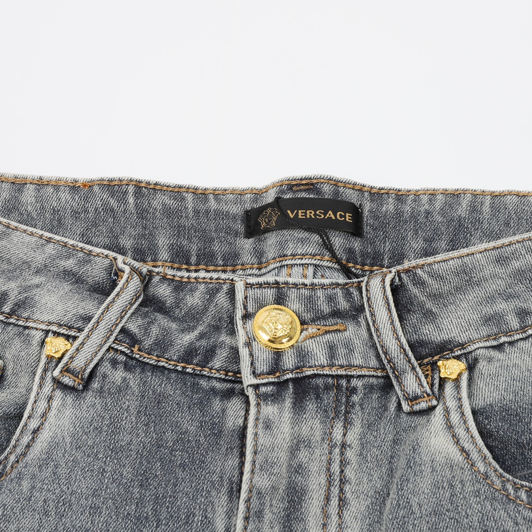 Versace/范思哲 背后人像刺绣牛仔长裤