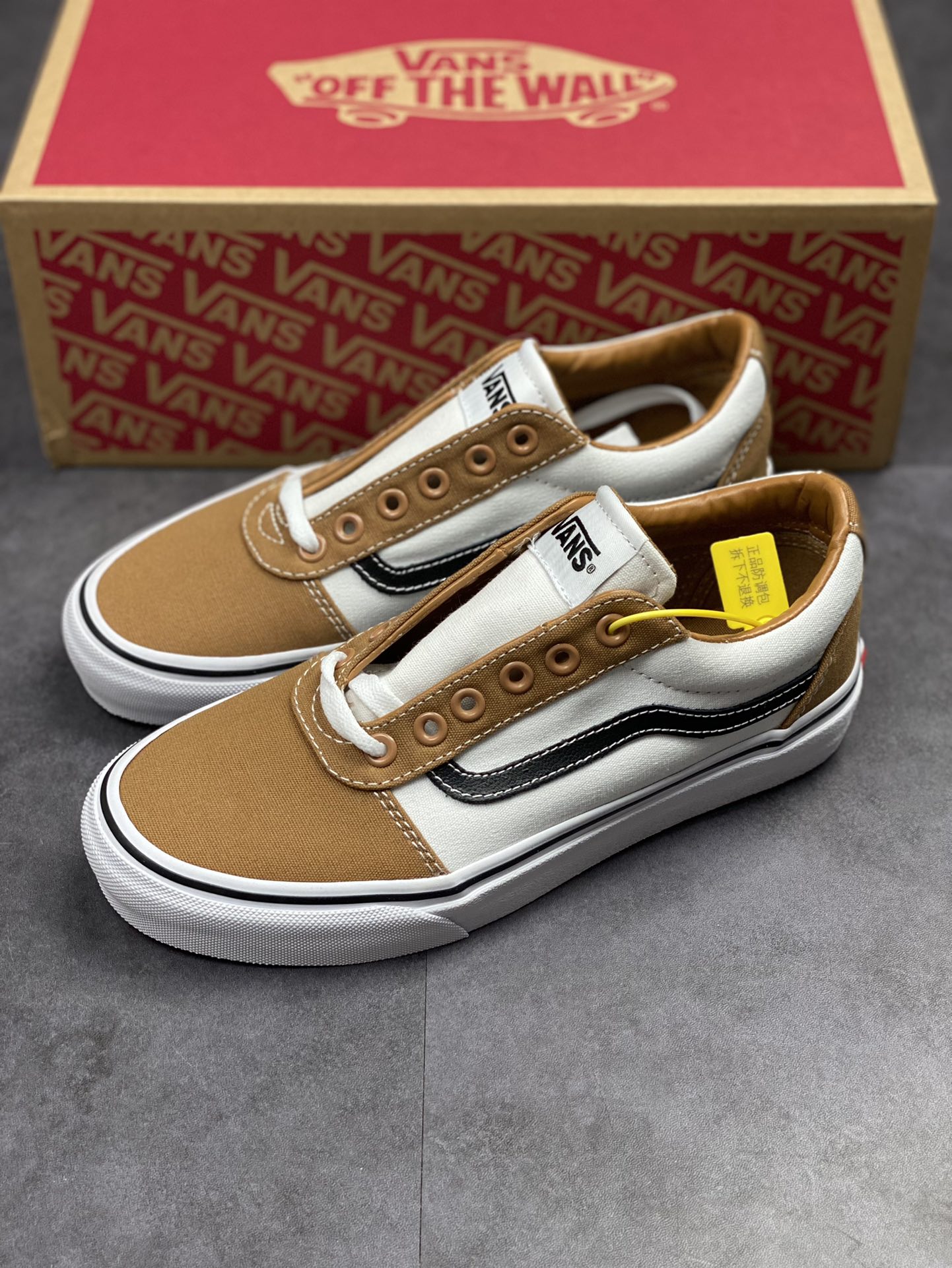 Vans official Ward retro coffee brown color matching American street style men's canvas shoes