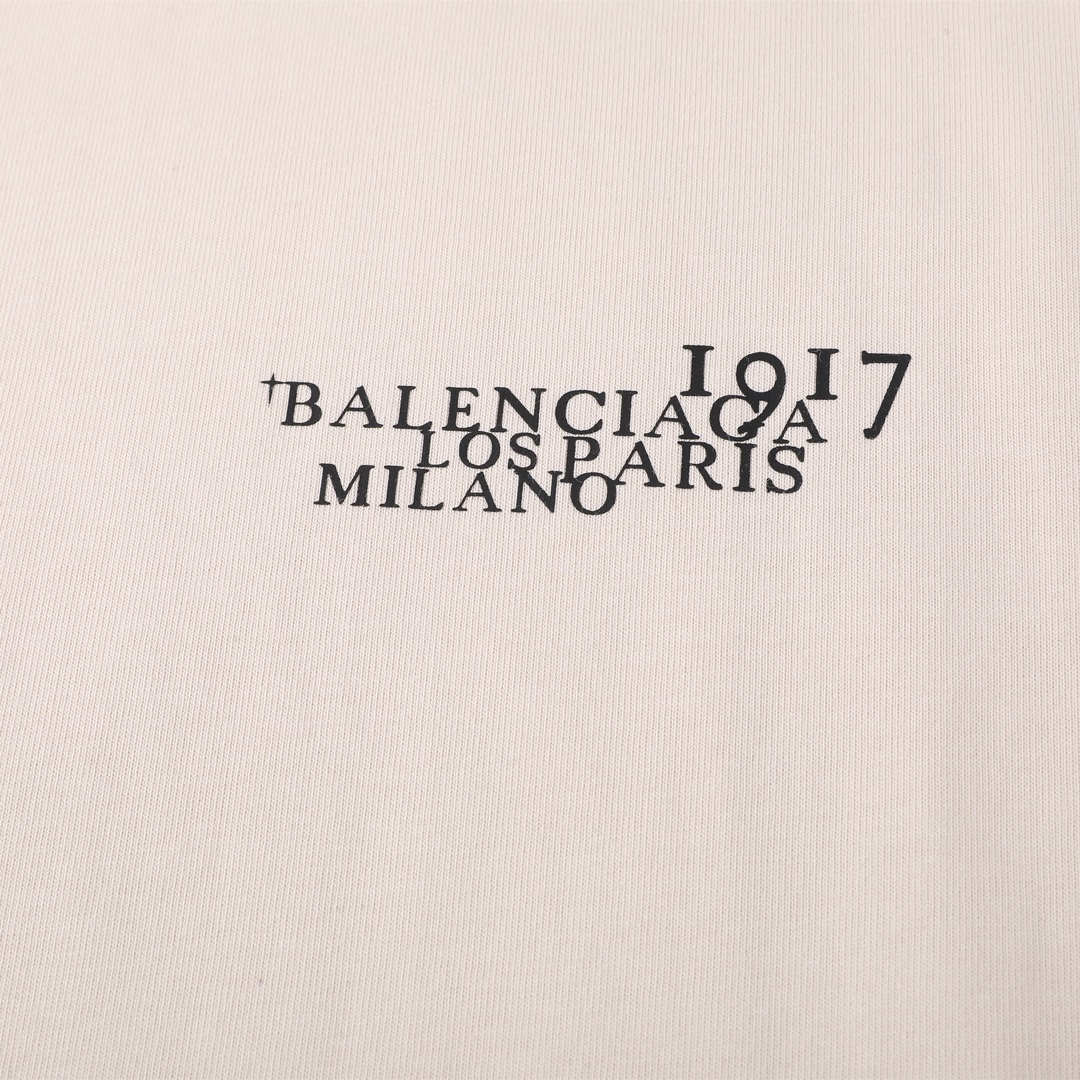 Balenciaga 巴黎教堂限定系列 32支双纱全精紧密纺240G高精度数码印花