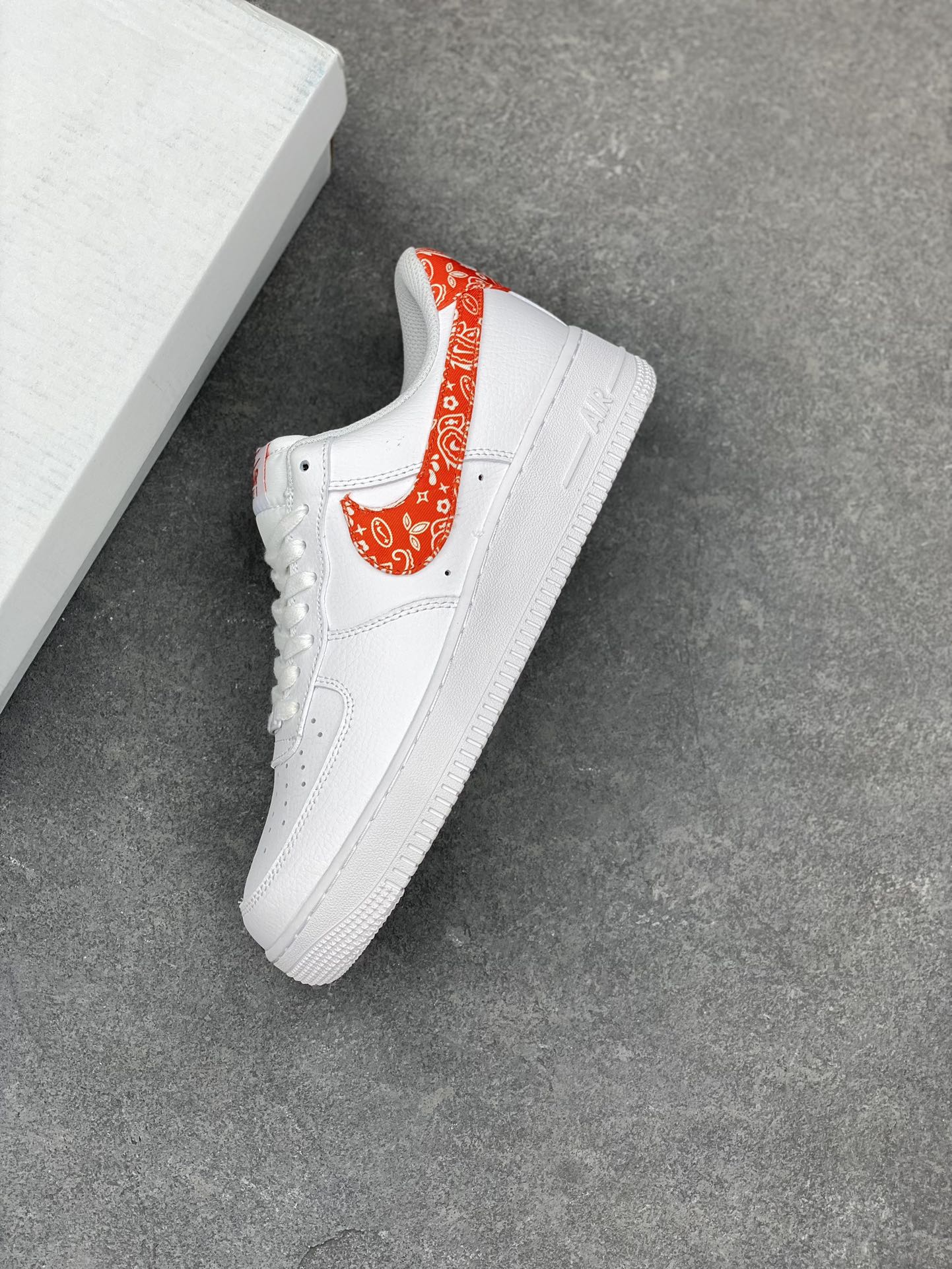 Nike Air Force 1 Low Red White Paisley Casual Sneakers - Iconic Style 8 i1678569485 5846 6